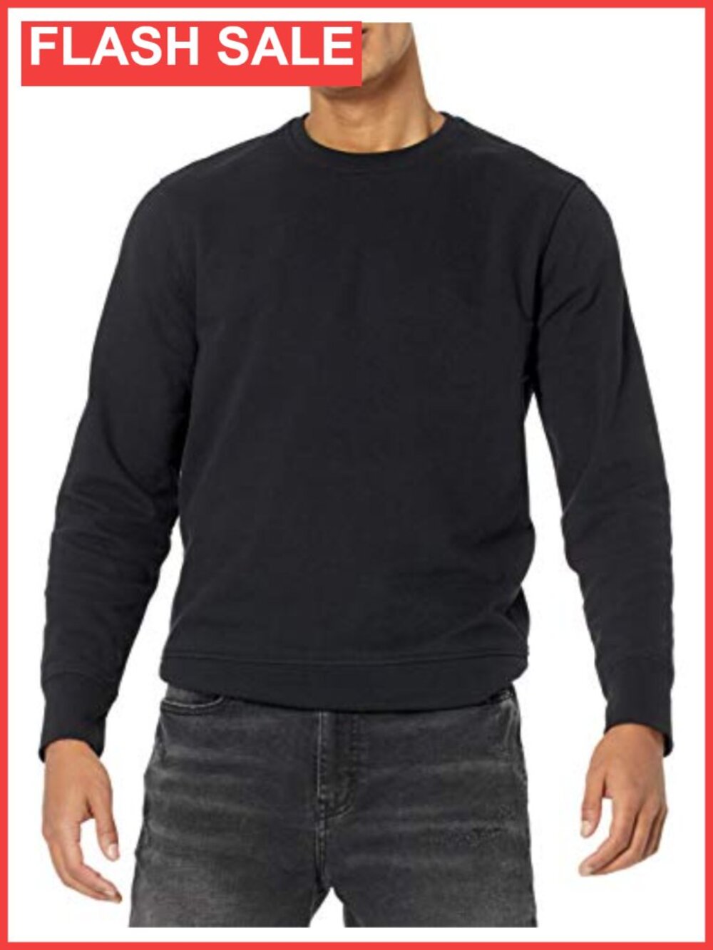 Men's Long Sleeve Lightweight French Terry Crewneck Sweatshirt Regular Fit